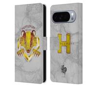 Head Case Designs Officially Licensed Harry Potter Hufflepuff Deathly Hallows IV Leather Wallet Case Compatible With Google Pixel 10 Pro XL