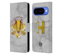 Head Case Designs Officially Licensed Harry Potter Hufflepuff Deathly Hallows IV Leather Wallet Case Compatible With Google Pixel 10