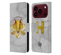 Head Case Designs Officially Licensed Harry Potter Hufflepuff Deathly Hallows IV Leather Wallet Case Compatible With Apple iPhone 18 Pro