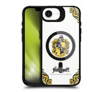 Head Case Designs Officially Licensed Harry Potter Hufflepuff Houses Black Shockproof Bumper Case [Military Grade] Compatible with Apple iPhone 16e / Apple iPhone 17e and Compatible with MagSafe