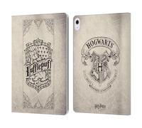 Head Case Designs Officially Licensed Harry Potter Hufflepuff Parchment Sorcerer's Stone I Leather Wallet Case Compatible With Apple iPad Air 13 2024/2025