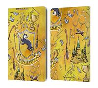 Head Case Designs Officially Licensed Harry Potter Hufflepuff Pattern Deathly Hallows XIII Leather Wallet Case Compatible With Apple iPad 9.7 2017 / iPad 9.7 2018