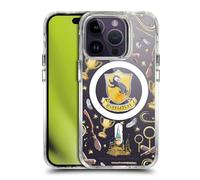 Head Case Designs Officially Licensed Harry Potter Hufflepuff Pattern Magical Icons Shockproof Bumper Case [Military Grade Protection] Compatible with Apple iPhone 14 Pro and Compatible with MagSafe