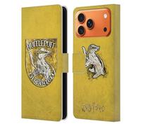 Head Case Designs Officially Licensed Harry Potter Hufflepuff Quidditch Badge Prisoner Of Azkaban V Leather Wallet Case Compatible With Apple iPhone 17 Pro Max