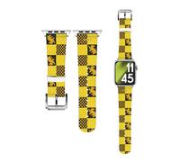 Head Case Designs Officially Licensed Harry Potter Hufflepuff Sorcerer's Stone III Genuine Leather Watch Strap Compatible With Apple Watch 38/40/41mm