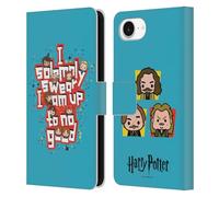 Head Case Designs Officially Licensed Harry Potter I Solemnly Swear Deathly Hallows I Leather Wallet Case Compatible With Apple iPhone 16e