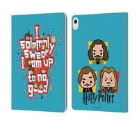Head Case Designs Officially Licensed Harry Potter I Solemnly Swear Deathly Hallows I Leather Wallet Case Compatible With Apple iPad Air 13 2024/2025