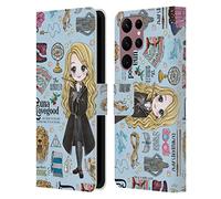 Head Case Designs Officially Licensed Harry Potter Luna Pattern Deathly Hallows XXXVII Leather Wallet Case Compatible With Samsung Galaxy S22 Ultra 5G