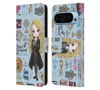 Head Case Designs Officially Licensed Harry Potter Luna Pattern Deathly Hallows XXXVII Leather Wallet Case Compatible With Google Pixel 9 / Pixel 9 Pro