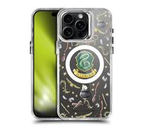 Head Case Designs Officially Licensed Harry Potter Magical Icons Slytherin Pattern SHOCKPROOF BUMPER CASE COMPATIBLE WITH Apple iPhone 15 Pro Max & MAGSAFE