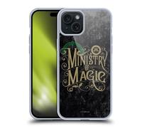 Head Case Designs Officially Licensed Harry Potter Ministry Of Magic Locations Typography Gel Case [Military Grade Protection] Compatible with Apple iPhone 15 Plus and Compatible with MagSafe