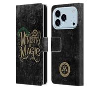 Head Case Designs Officially Licensed Harry Potter Ministry Of Magic Locations Typography Leather Wallet Case Compatible With Apple iPhone 17 Pro