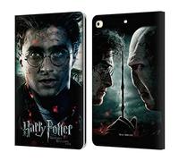 Head Case Designs Officially Licensed Harry Potter Potrait Deathly Hallows VIII Leather Wallet Case Compatible With Apple iPad 9.7 2017 / iPad 9.7 2018