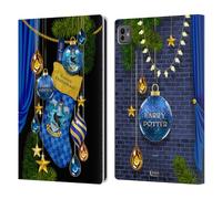 Head Case Designs Officially Licensed Harry Potter Ravenclaw Christmas Ornaments Leather Wallet Case Compatible With Apple iPad Pro 11 M4 2024