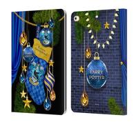 Head Case Designs Officially Licensed Harry Potter Ravenclaw Christmas Ornaments Leather Wallet Case Compatible With Apple iPad 9.7 2017 / iPad 9.7 2018