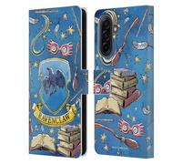 Head Case Designs Officially Licensed Harry Potter Ravenclaw Pattern Deathly Hallows XIII Leather Wallet Case Compatible With Samsung Galaxy A17 4G / 5G