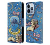Head Case Designs Officially Licensed Harry Potter Ravenclaw Pattern Deathly Hallows XIII Leather Wallet Case Compatible With Apple iPhone 13 Pro