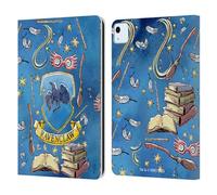 Head Case Designs Officially Licensed Harry Potter Ravenclaw Pattern Deathly Hallows XIII Leather Wallet Case Compatible With Apple iPad Air 11 2020/2022/2024/2025