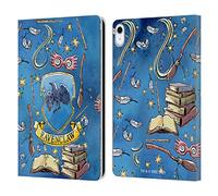 Head Case Designs Officially Licensed Harry Potter Ravenclaw Pattern Deathly Hallows XIII Leather Wallet Case Compatible With Apple iPad 10.9 2022/2025