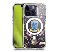 Head Case Designs Officially Licensed Harry Potter Ravenclaw Pattern Magical Icons Shockproof Bumper Case [Military Grade Protection] Compatible with Apple iPhone 14 Pro and Compatible with MagSafe