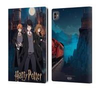 Head Case Designs Officially Licensed Harry Potter Ron, Hermione and Harry Anime Celebration Leather Wallet Case Compatible With Apple iPad Pro 11 M4/M5 2024/2025
