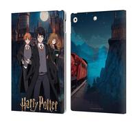 Head Case Designs Officially Licensed Harry Potter Ron, Hermione and Harry Anime Celebration Leather Wallet Case Compatible With Apple iPad 10.2 2019/2020/2021