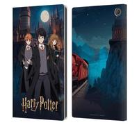 Head Case Designs Officially Licensed Harry Potter Ron, Hermione and Harry Anime Celebration Leather Wallet Case Compatible With Amazon Fire Max 11 2023