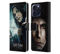 Head Case Designs Officially Licensed Harry Potter Severus Snape Deathly Hallows VII Leather Wallet Case Compatible With Apple iPhone 16 Pro Max