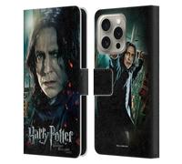 Head Case Designs Officially Licensed Harry Potter Severus Snape Deathly Hallows VIII Leather Wallet Case Compatible With Apple iPhone 16 Pro