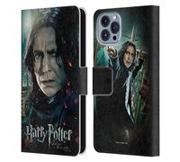 Head Case Designs Officially Licensed Harry Potter Severus Snape Deathly Hallows VIII Leather Wallet Case Compatible With Apple iPhone 14