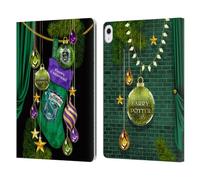 Head Case Designs Officially Licensed Harry Potter Slytherin Christmas Ornaments Leather Wallet Case Compatible With Apple iPad Air 13 2024/2025