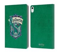 Head Case Designs Officially Licensed Harry Potter Slytherin Crest Sorcerer's Stone I Leather Wallet Case Compatible With Apple iPad 10.9 2022/2025
