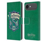 Head Case Designs Officially Licensed Harry Potter Slytherin Crest Sorcerer's Stone I Leather Wallet Case Compatible With Apple iPhone 17 Air
