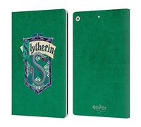 Head Case Designs Officially Licensed Harry Potter Slytherin Crest Sorcerer's Stone I Leather Wallet Case Compatible With Apple iPad 10.2 2019/2020/2021