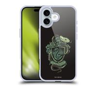 Head Case Designs Officially Licensed Harry Potter Slytherin Deathly Hallows XIV Gel Case [Military Grade Protection] Compatible with Apple iPhone 16 and Compatible with MagSafe