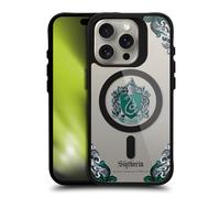 Head Case Designs Officially Licensed Harry Potter Slytherin Houses Black Shockproof Bumper Case [Military Grade Protection] Compatible with Apple iPhone 15 Pro and Compatible with MagSafe