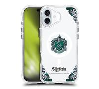 Head Case Designs Officially Licensed Harry Potter Slytherin Houses Shockproof Bumper Case [Military Grade Protection] Compatible with Apple iPhone 16 Plus and Compatible with MagSafe