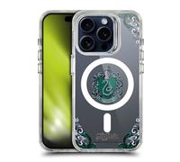 Head Case Designs Officially Licensed Harry Potter Slytherin Houses Shockproof Bumper Case [Military Grade Protection] Compatible with Apple iPhone 15 Pro and Compatible with MagSafe