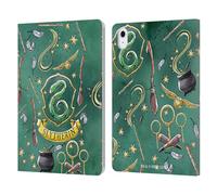 Head Case Designs Officially Licensed Harry Potter Slytherin Pattern Deathly Hallows XIII Leather Wallet Case Compatible With Apple iPad Air 11 2020/2022/2024/2025