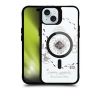 Head Case Designs Officially Licensed Harry Potter The Marauder's Map Magical Icons Black Shockproof Bumper Case [Military Grade] Compatible with Apple iPhone 15 Plus and Compatible with MagSafe