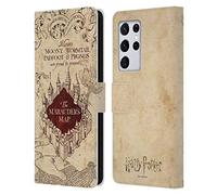 Head Case Designs Officially Licensed Harry Potter The Marauder's Map Prisoner Of Azkaban II Leather Wallet Case Compatible With Samsung Galaxy S21 Ultra 5G