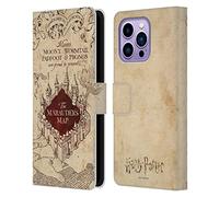 Head Case Designs Officially Licensed Harry Potter The Marauder's Map Prisoner Of Azkaban II Leather Book Wallet Case Cover Compatible With Apple iPhone 14 Pro Max