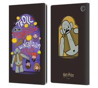 Head Case Designs Officially Licensed Harry Potter Troll Dungeon Deathly Hallows III Leather Wallet Case Compatible With Amazon Fire Max 11 2023