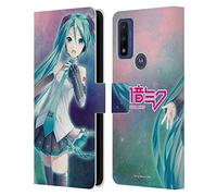 Head Case Designs Officially Licensed Hatsune Miku Nebula Graphics Leather Book Wallet Case Cover Compatible With Motorola G Pure