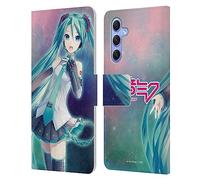 Head Case Designs Officially Licensed Hatsune Miku Nebula Graphics Leather Wallet Case Compatible With Samsung Galaxy A34 5G