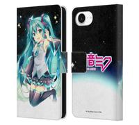 Head Case Designs Officially Licensed Hatsune Miku Night Sky Graphics Leather Wallet Case Compatible With Apple iPhone 16e