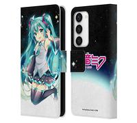 Head Case Designs Officially Licensed Hatsune Miku Night Sky Graphics Leather Wallet Case Compatible With Samsung Galaxy S23 5G
