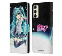 Head Case Designs Officially Licensed Hatsune Miku Night Sky Graphics Leather Wallet Case Compatible With Samsung Galaxy A14 5G