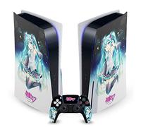 Head Case Designs Officially Licensed Hatsune Miku Night Sky Graphics Vinyl Faceplate Sticker Gaming Skin Decal Cover Compatible With Sony PlayStation 5 PS5 Disc Edition Console & DualSense Controller