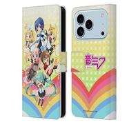 Head Case Designs Officially Licensed Hatsune Miku Rainbow Virtual Singers Leather Wallet Case Compatible With Apple iPhone 17 Pro